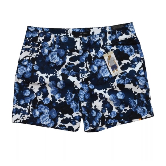 The Limited Pants - The Limited | Indigo Blue Floral Tailored Shorts